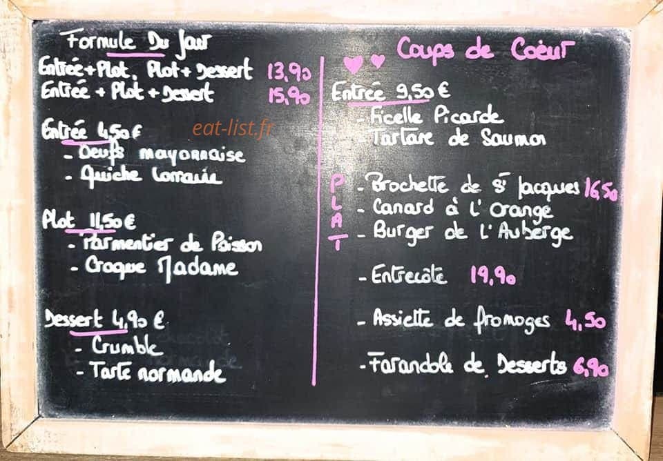 L'auberge de regine — carte page 1