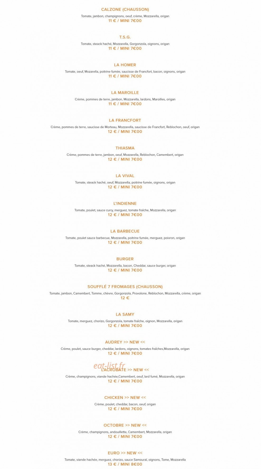 Pili Pizza — carte page 3