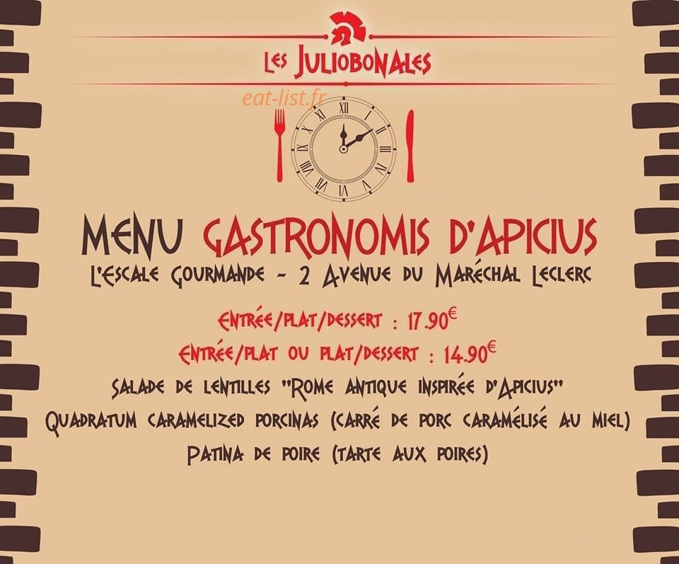 L'Escale Gourmande — carte page 1