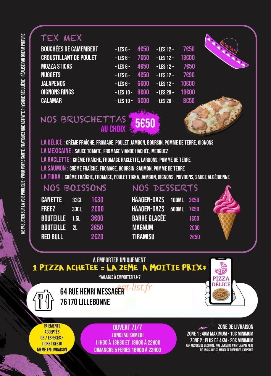 Pizza Délice — carte page 4