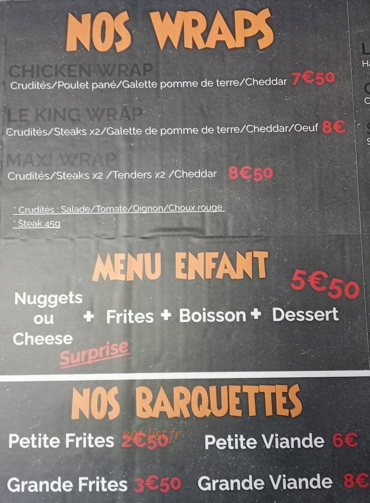 King of the Queen kebab — carte page 5