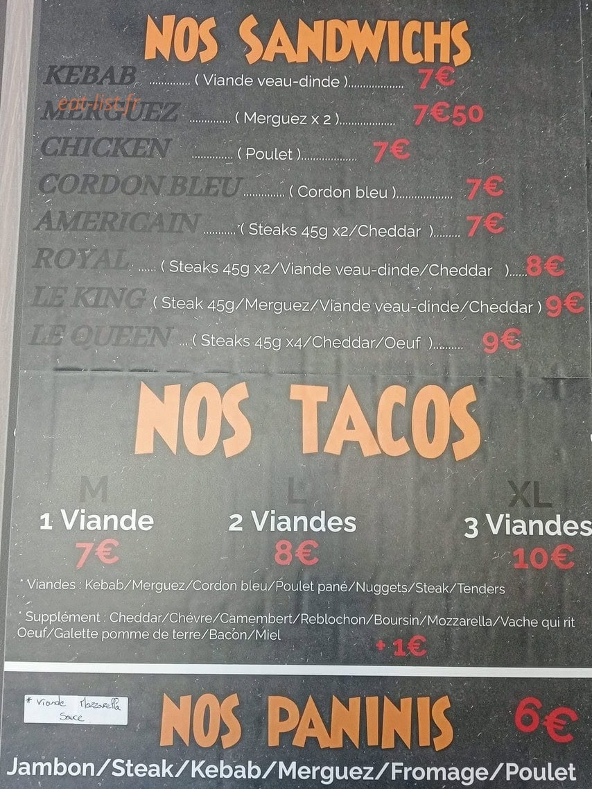 King of the Queen kebab — carte page 2