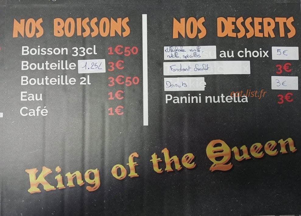 King of the Queen kebab — carte page 6