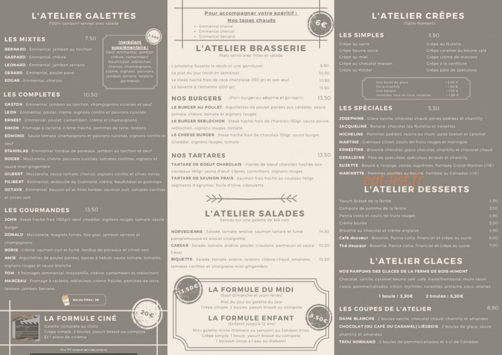 Atelier de Suzette — carte page 1