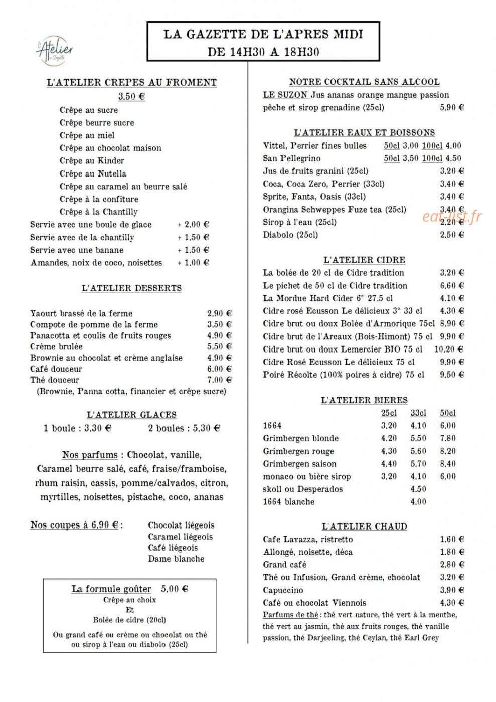 Atelier de Suzette — carte page 2