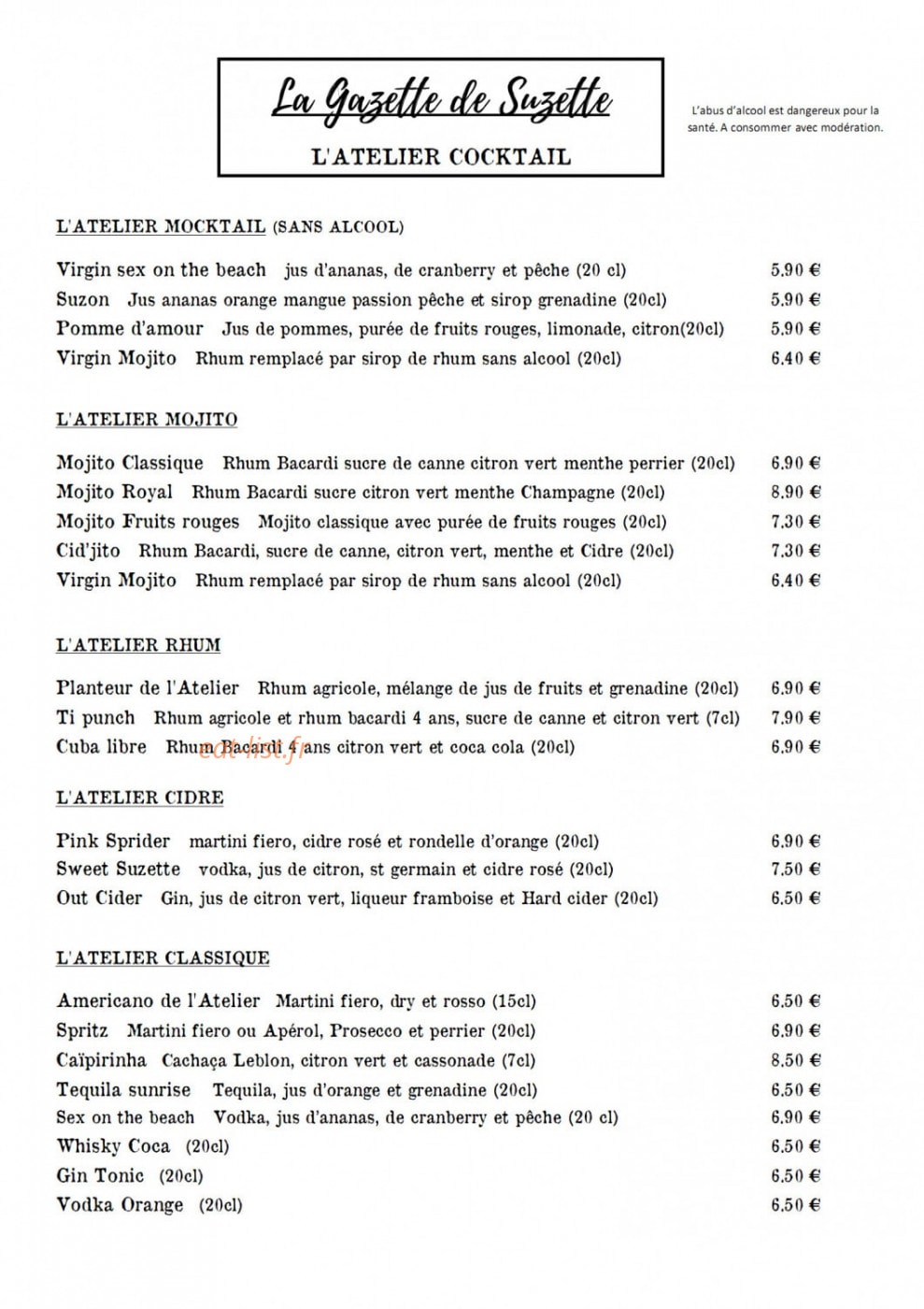 Atelier de Suzette — carte page 3