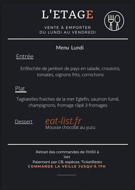 L'Etage — carte page 1