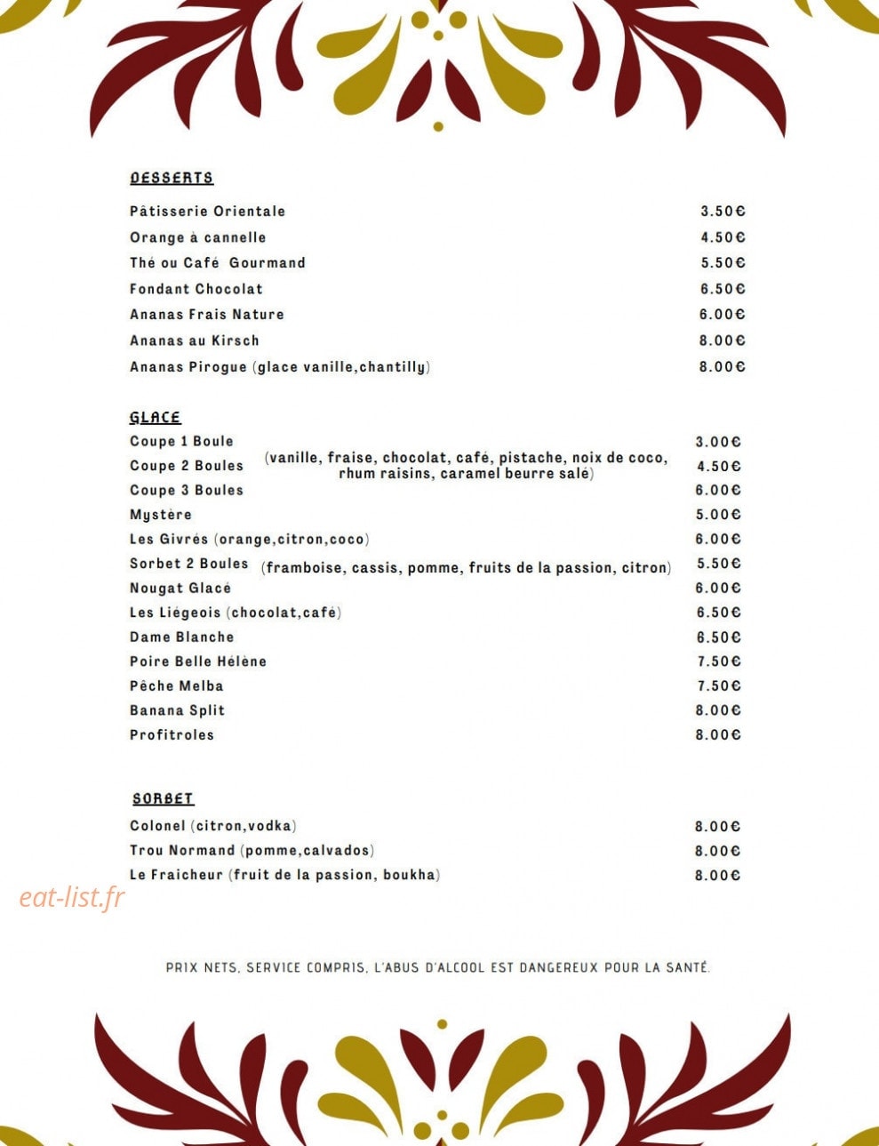 Le Sable d'Or — carte page 6