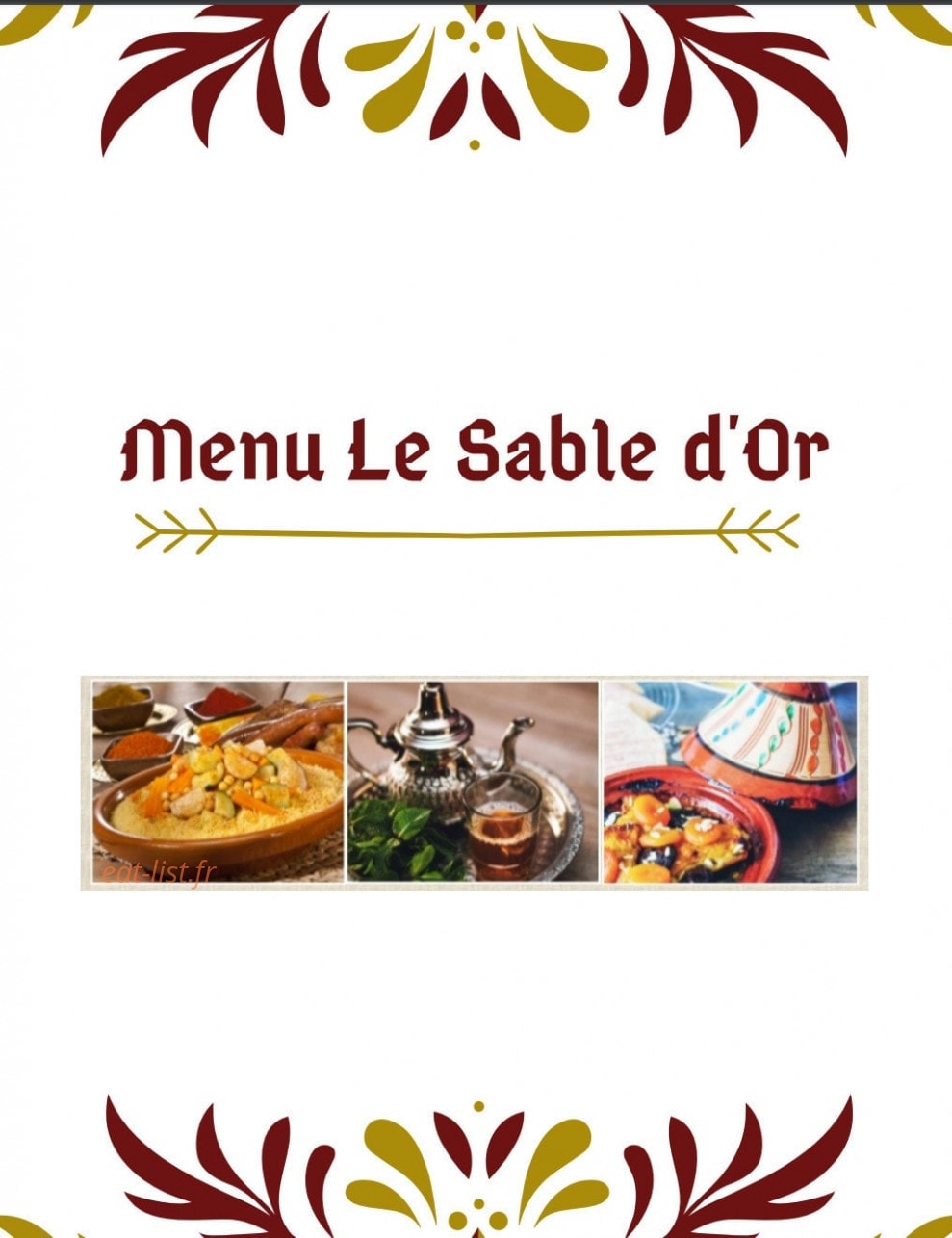 Le Sable d'Or — carte page 1