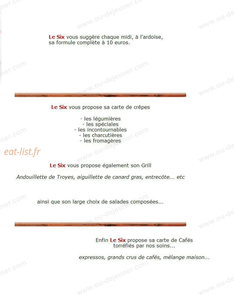 Le Six — carte page 1