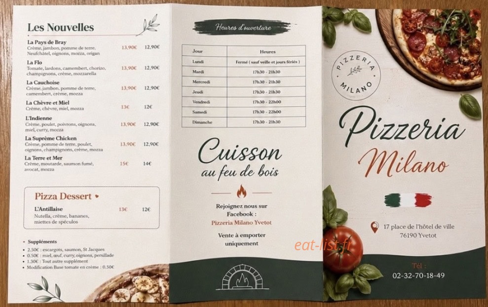 Pizzeria Milano — carte page 2