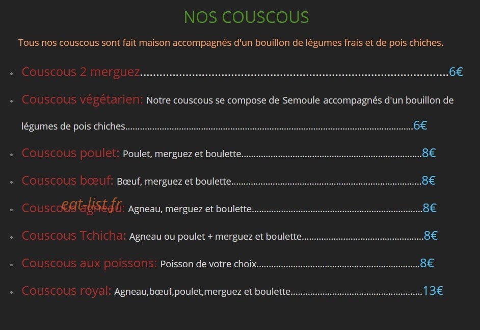 Ali Baba et ses 40 délices — carte page 2