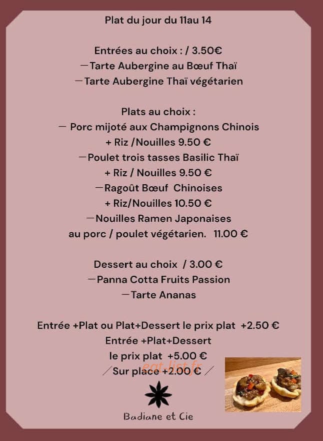 Badiane et Cie — carte page 1