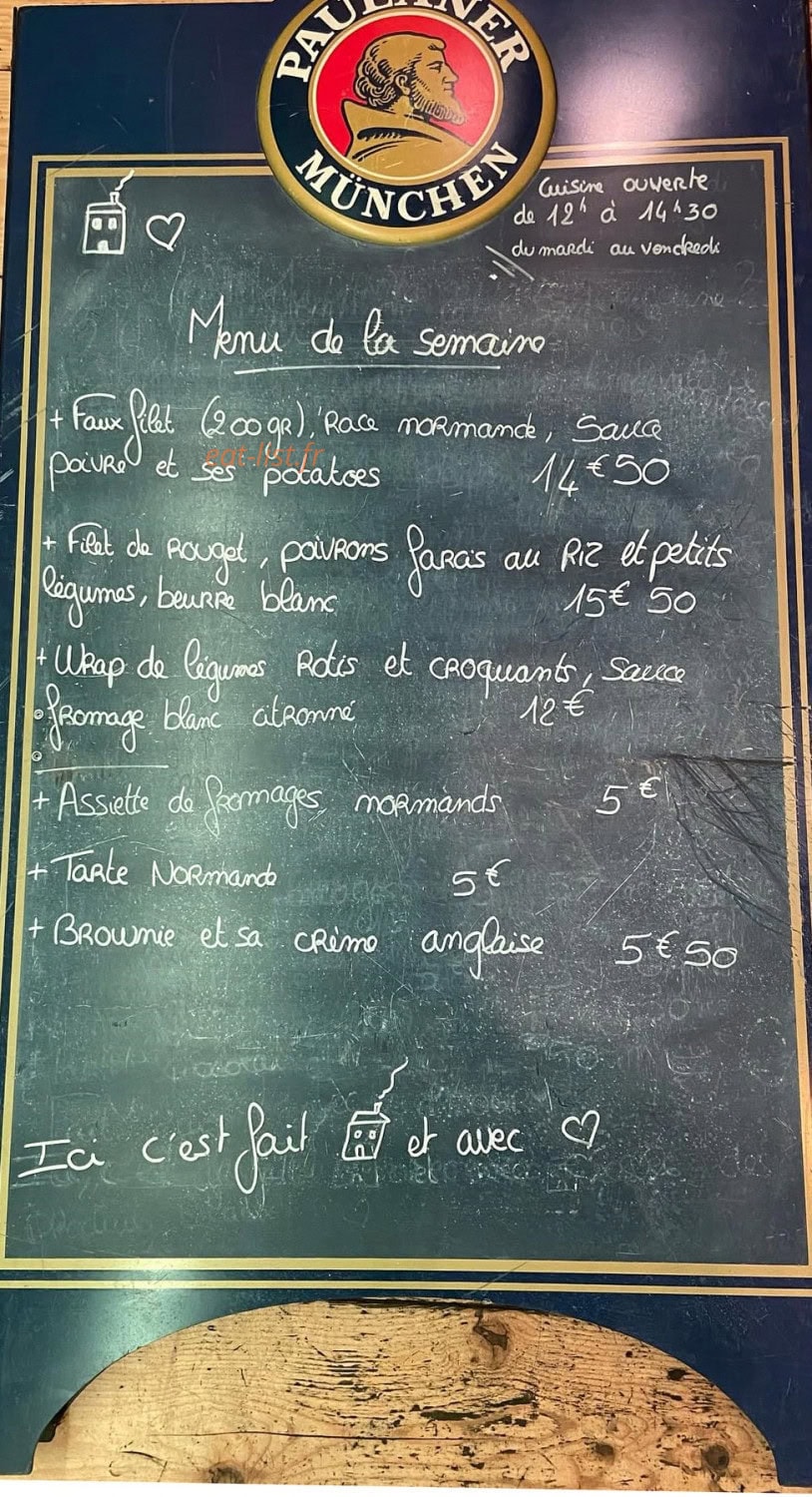 Bar des Bains — carte page 1