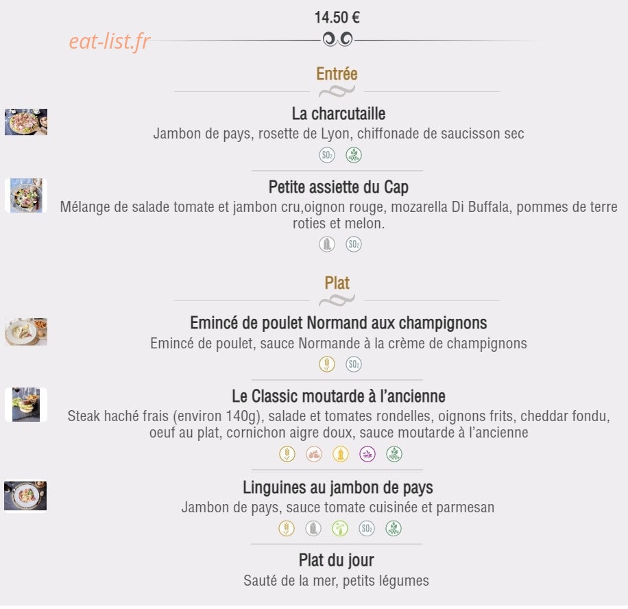 Brasserie Cap Horn — carte page 7