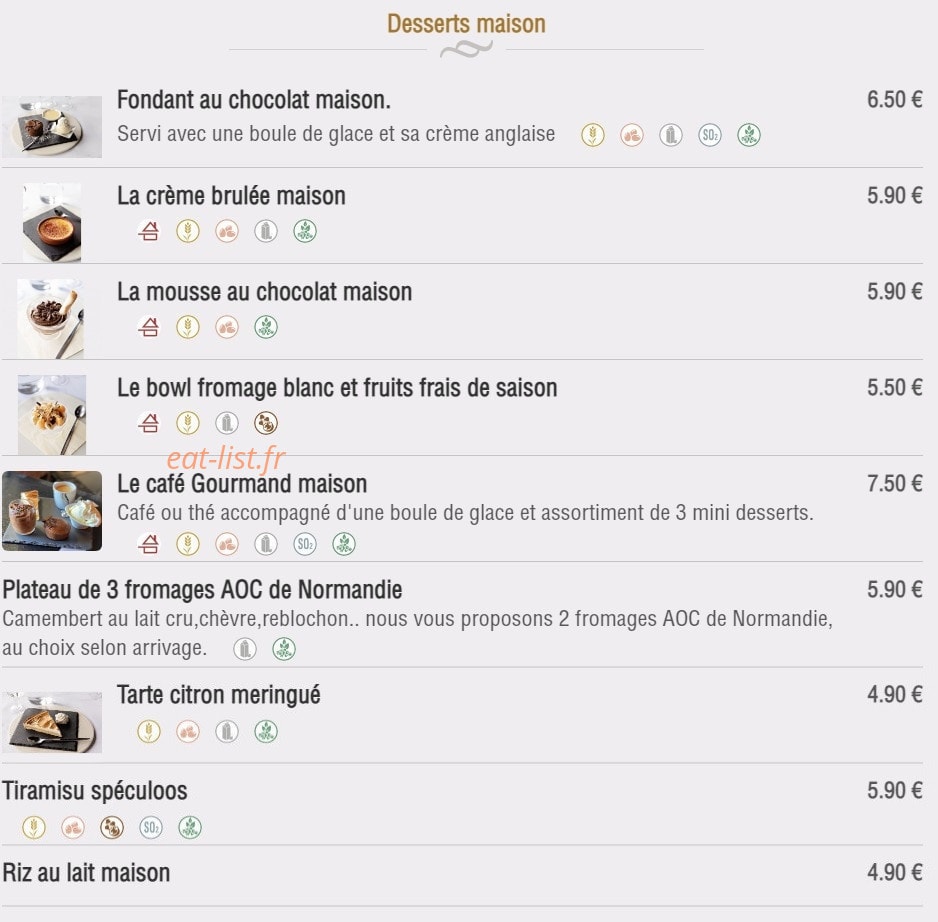 Brasserie Cap Horn — carte page 4