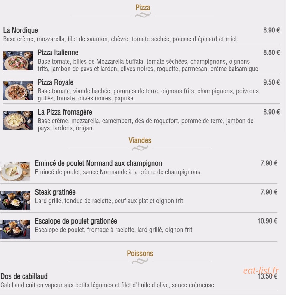 Brasserie Cap Horn — carte page 9