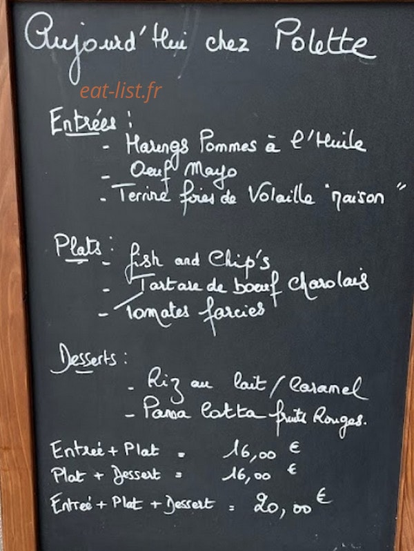Chez Polette — carte page 1