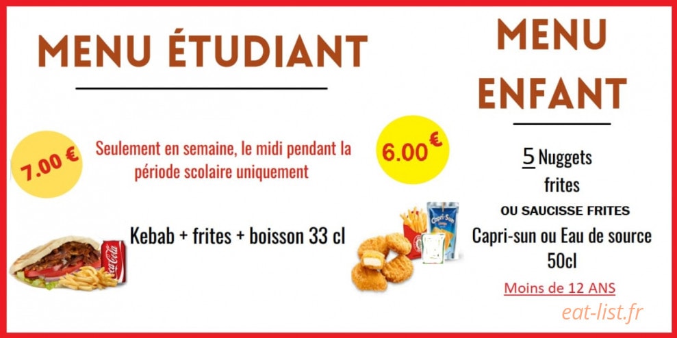 Délice mel Kebab — carte page 3
