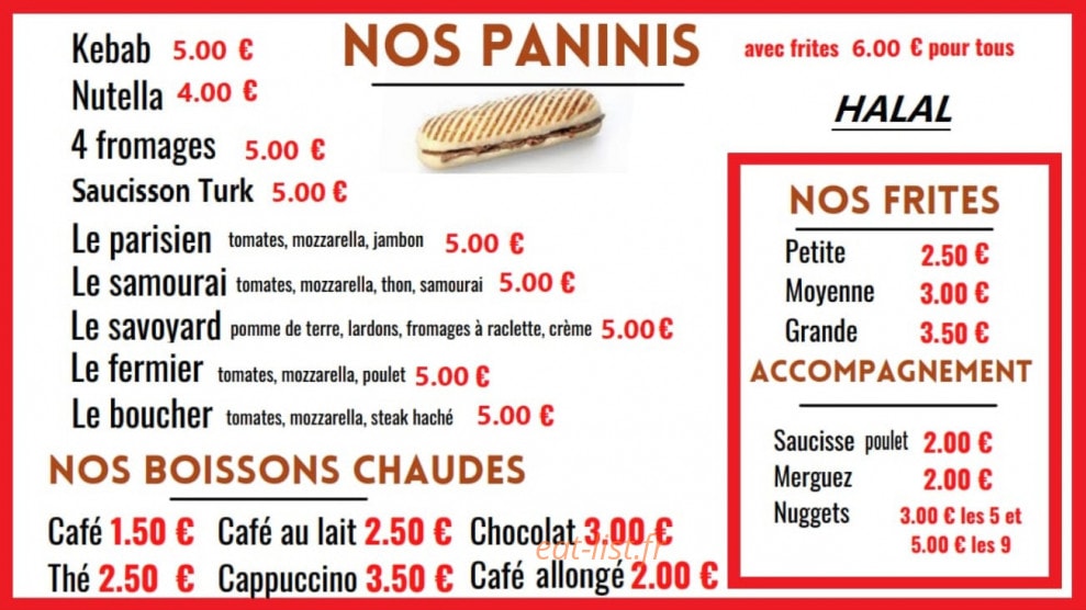 Délice mel Kebab — carte page 4