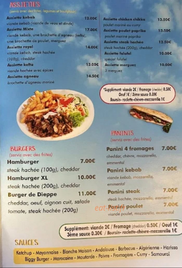 Dieppe Kebab — carte page 4