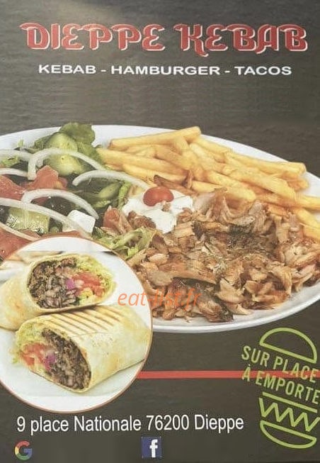 Dieppe Kebab — carte page 1