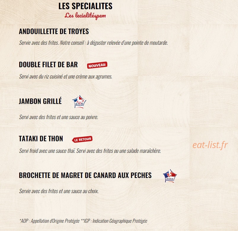 La Boucherie — carte page 6