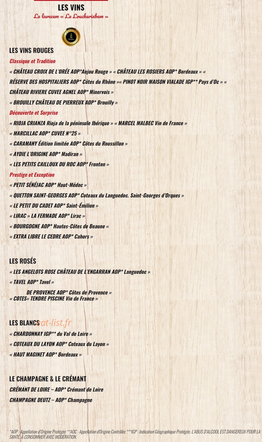 La Boucherie — carte page 8