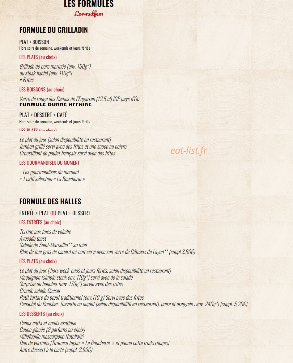 La Boucherie — carte page 9