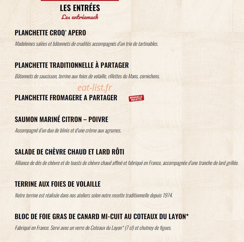 La Boucherie — carte page 1