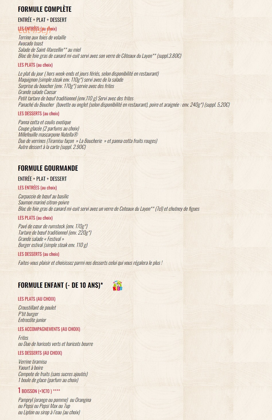La Boucherie — carte page 10