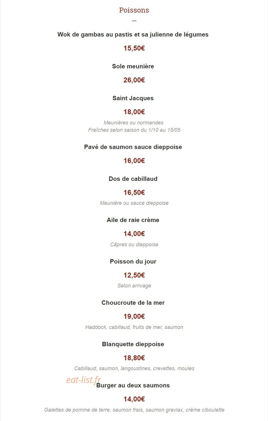 La Fregate — carte page 4