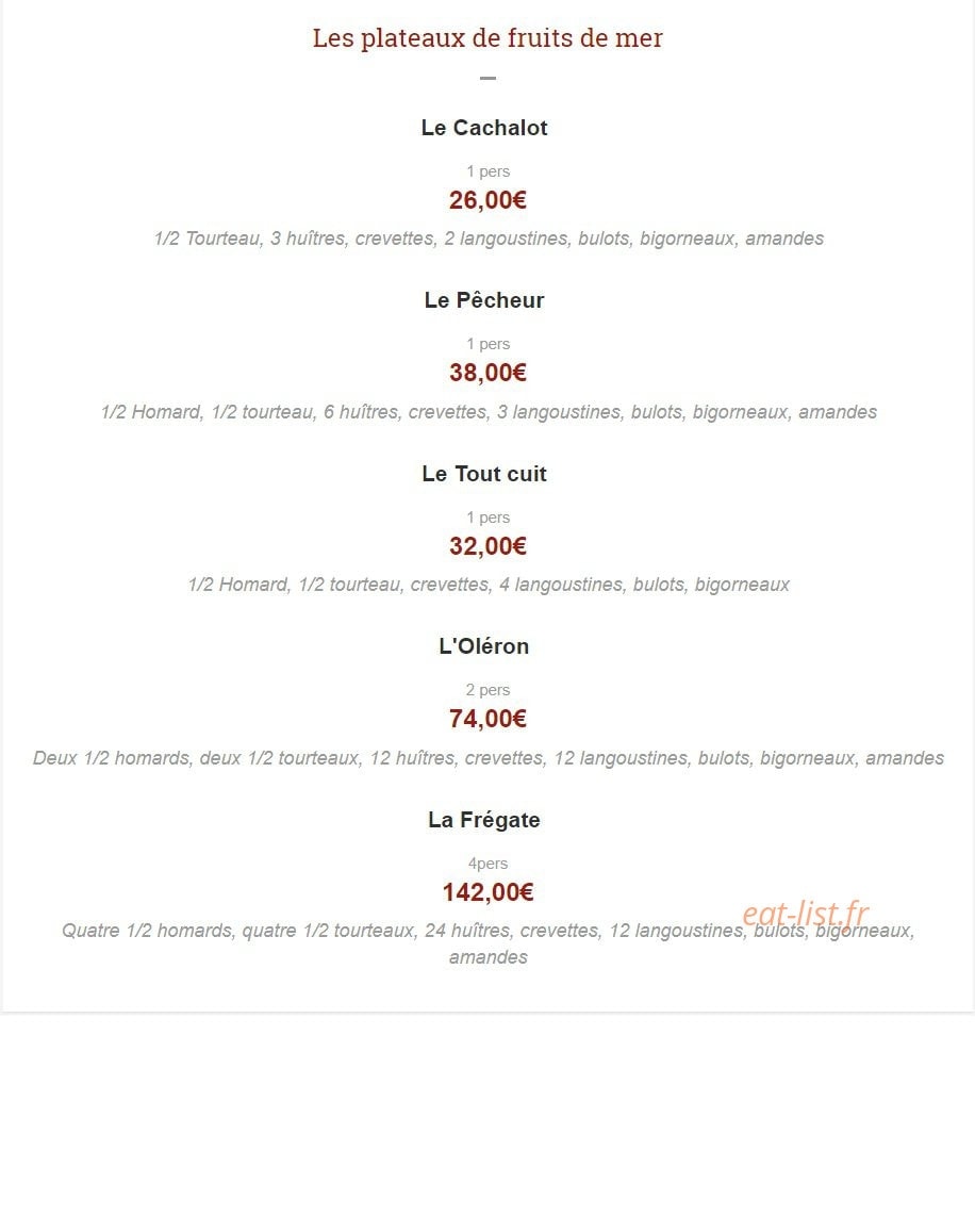 La Fregate — carte page 3