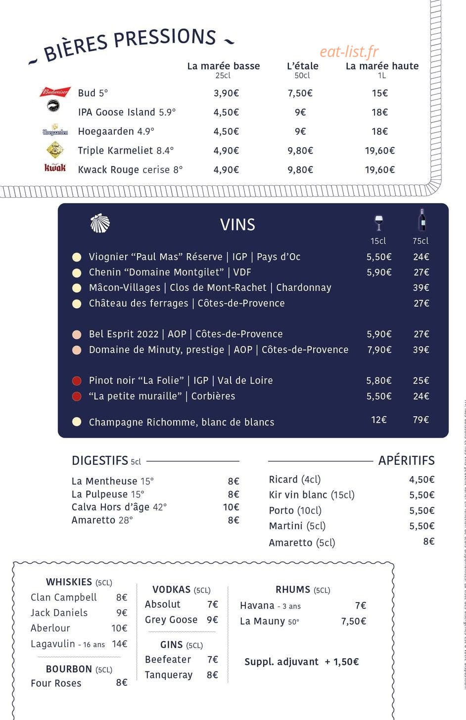 Le Bar O Mètre — carte page 2