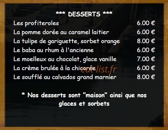 Le bistrot du Pollet — carte page 2