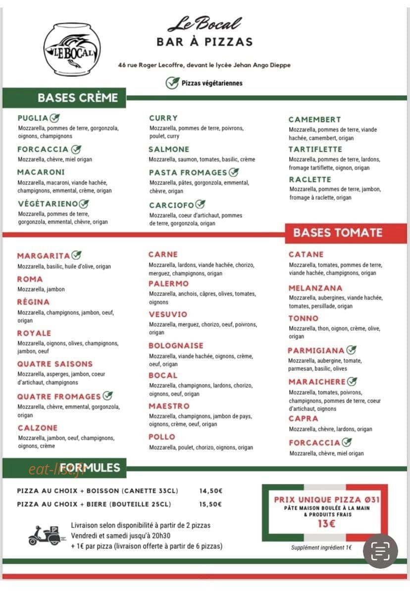 Le Bocal — carte page 1