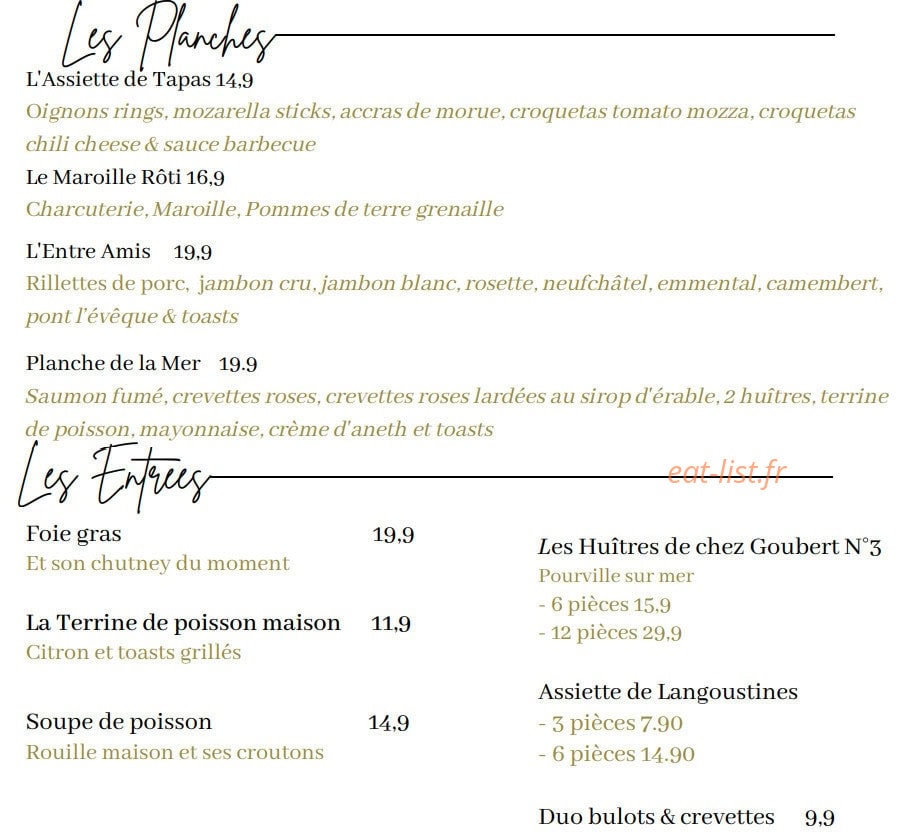 Le Patio — carte page 1