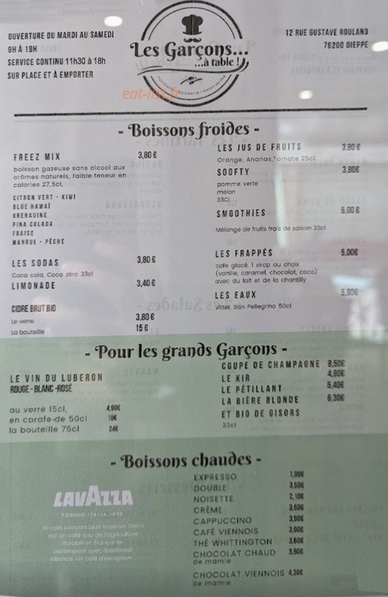 Les Garçons à table ! — carte page 3