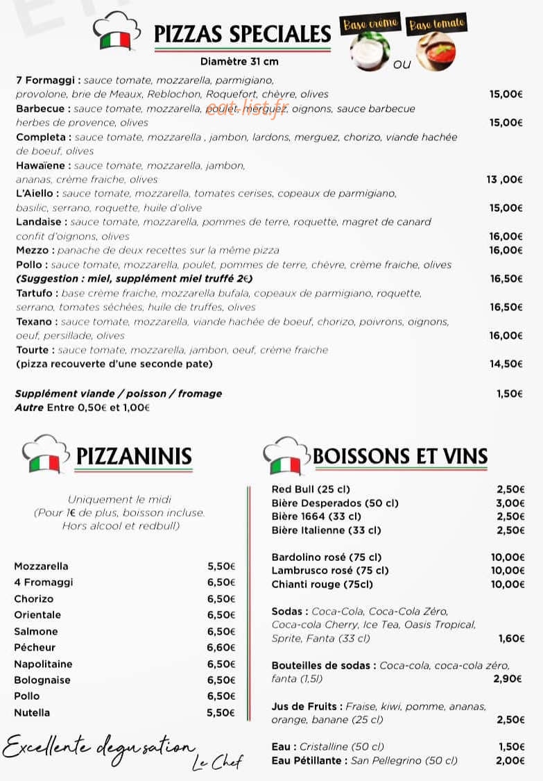Pizz'Aiello — carte page 3