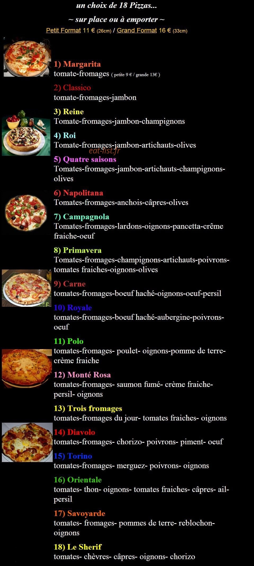 Pizzeria Lavantoura — carte page 1