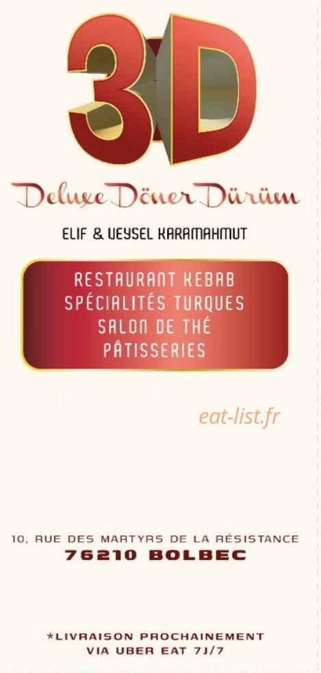 3D Deluxe Doner Durum — carte page 1