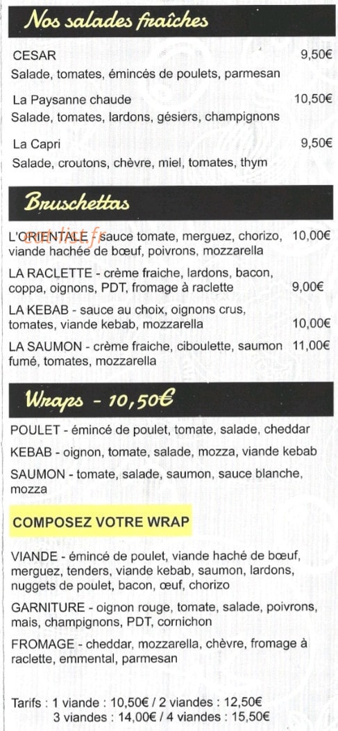 Croque Gourmand — carte page 3