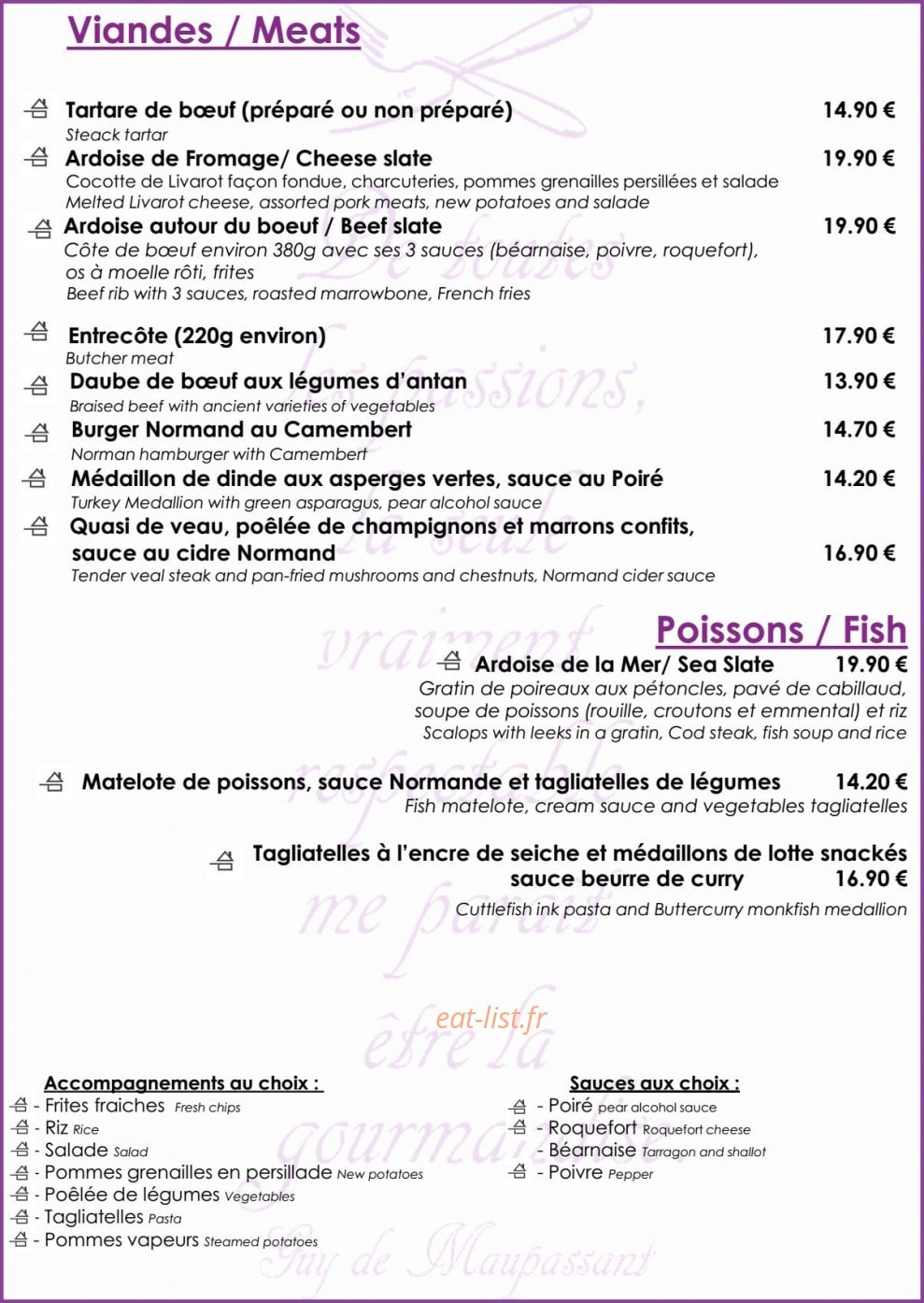 Le Cocina — carte page 3