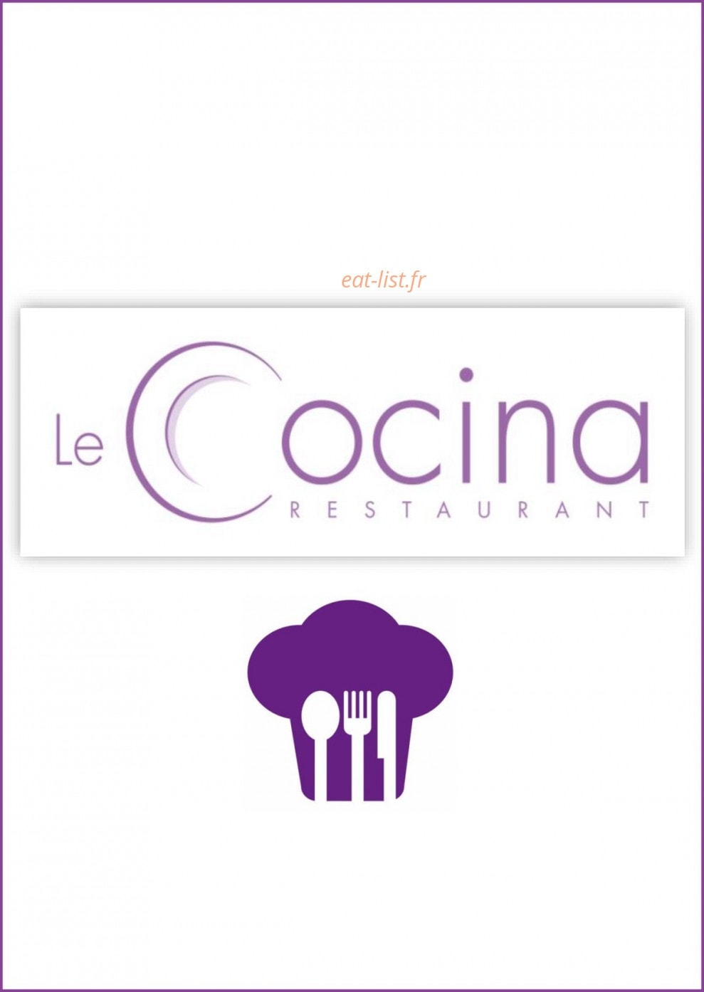 Le Cocina — carte page 1