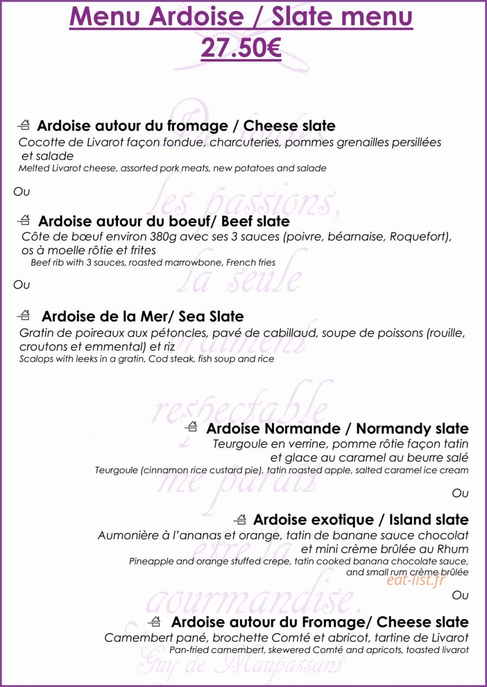 Le Cocina — carte page 6