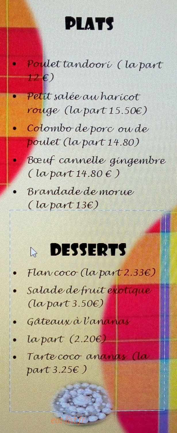 Le Madinina Créole — carte page 3