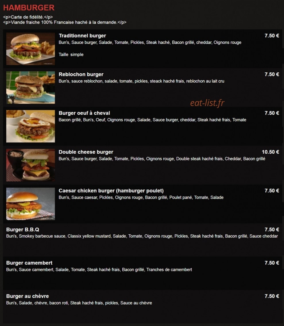 Pizzeria Carnot — carte page 3
