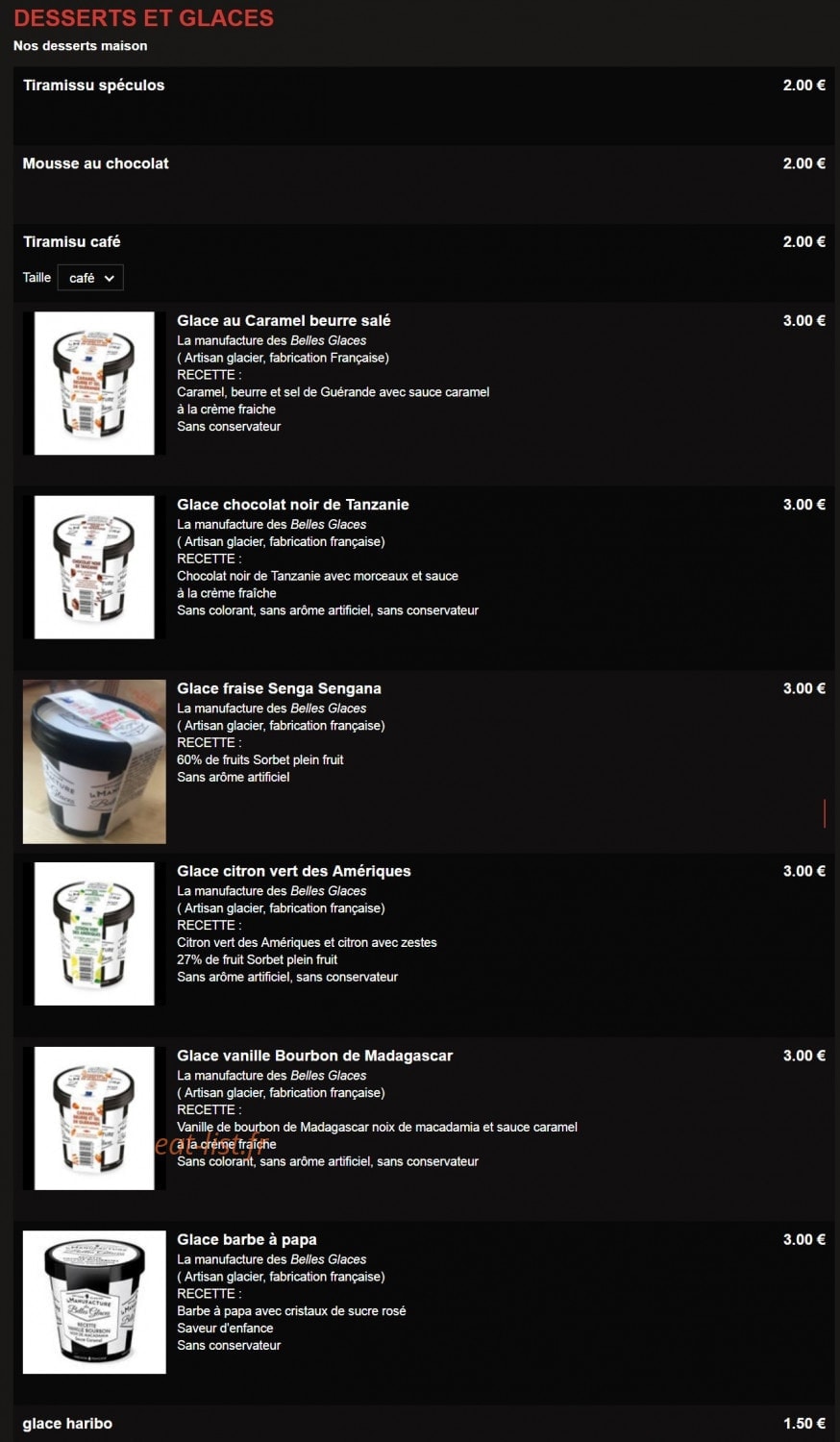 Pizzeria Carnot — carte page 10