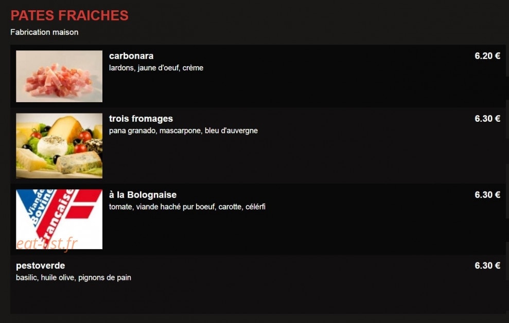 Pizzeria Carnot — carte page 7