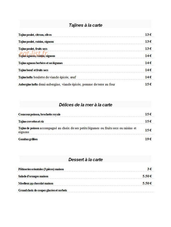 Saveurs d' Orient — carte page 2